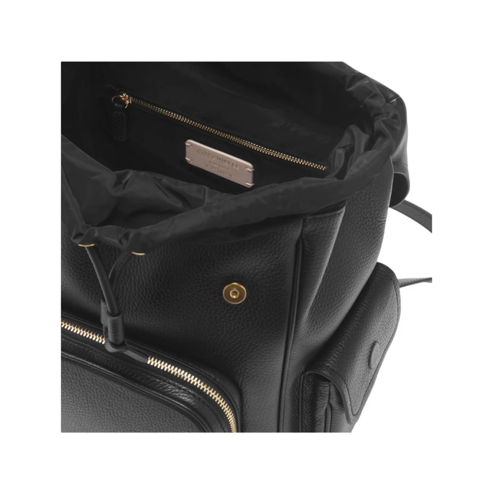 Coccinelle Stijlvolle Campus Leren Rugzak Black Dames