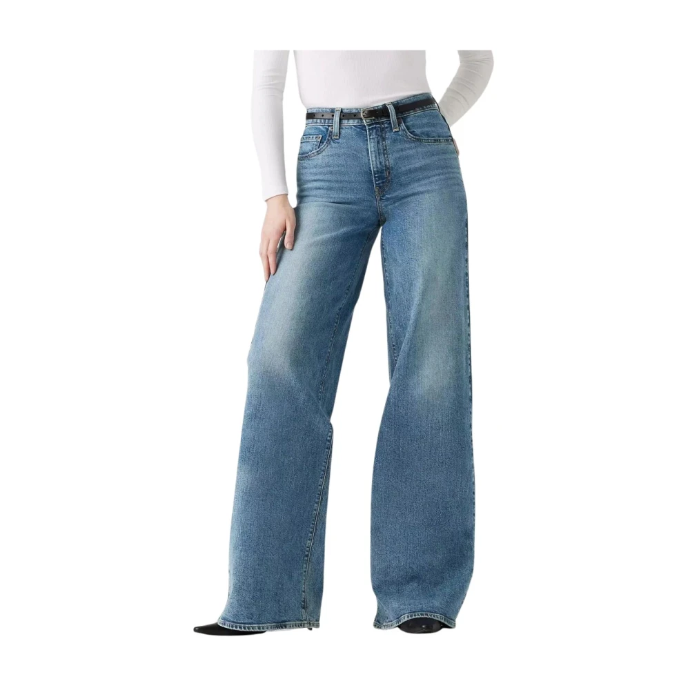 Levi's Women's Blue Straight Jeans - Wide Jeans - W24 L32 - Jeans