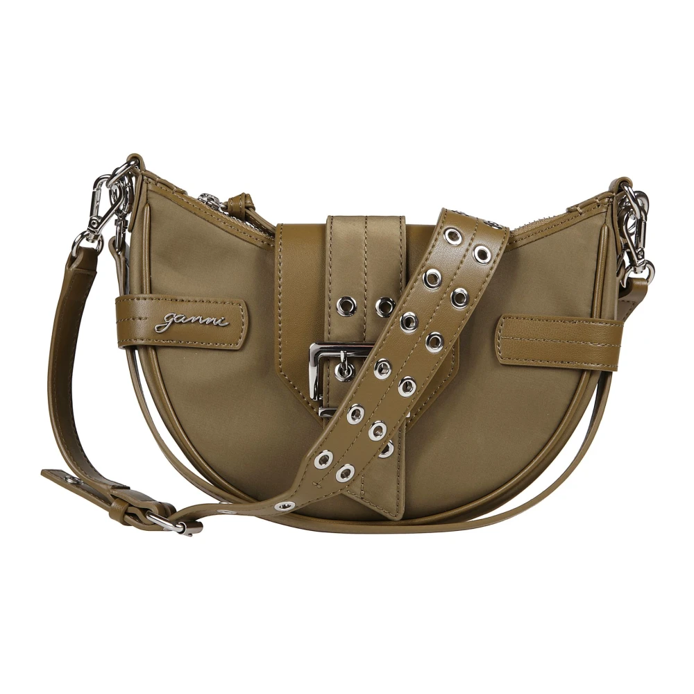 Ganni Kleine Bucky Schoudertas Green Dames