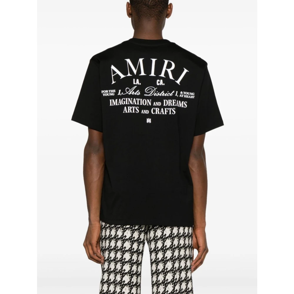 Amiri Zwart Logo Art District T-Shirt Black Heren