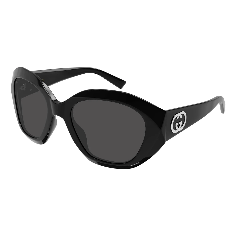 Gucci Geometric-Frame Sunglasses - Female - Sunglasses - Black - 56 Mm - Accessories
