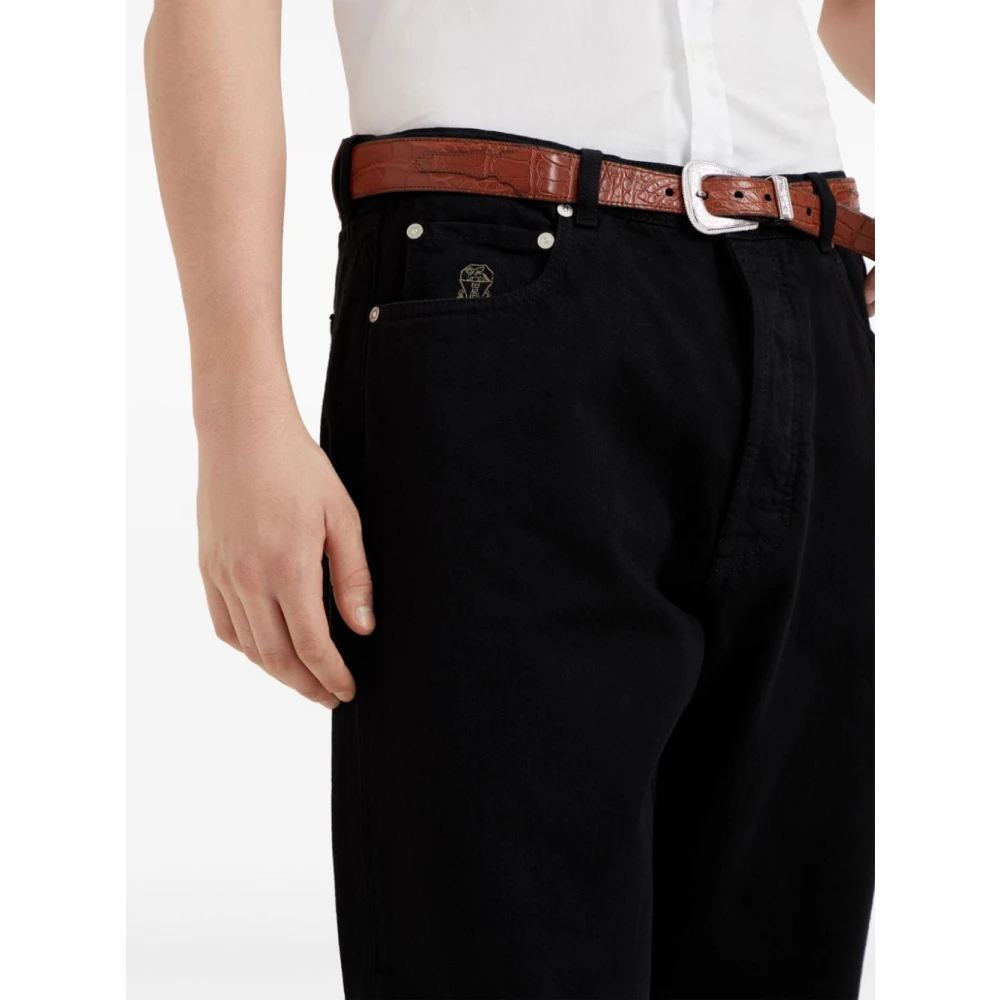 BRUNELLO CUCINELLI Zwarte Broek Elegante Stijl Black Heren