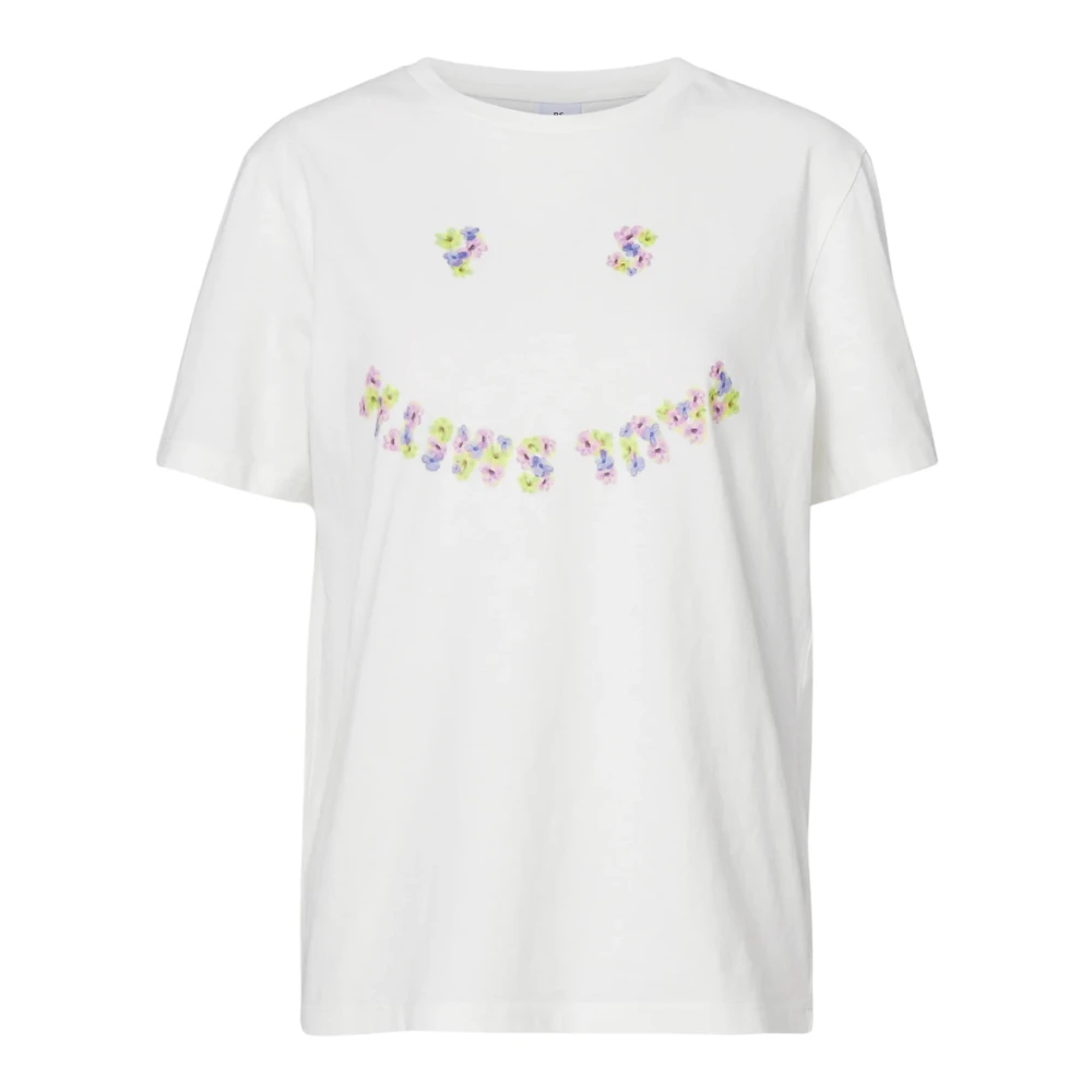 PS By Paul Smith Bloemen Ronde Hals T-shirt Collectie White Dames