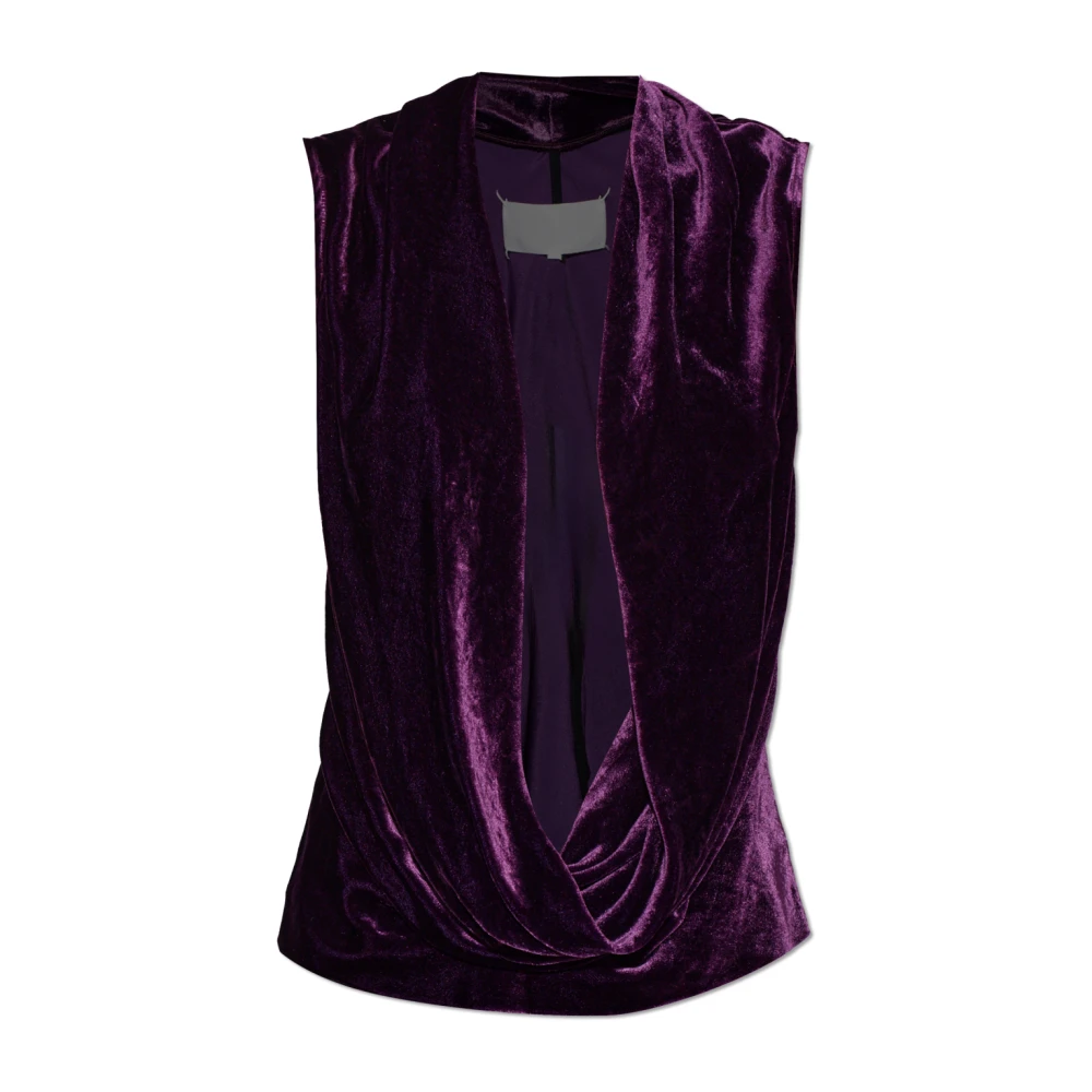 Maison Margiela Vrouw Purper Tops Dames, Paars, S, Fluwelen Top