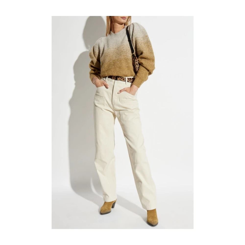 Isabel marant Wijde broek in Ecru Emmy Pants Beige Dames