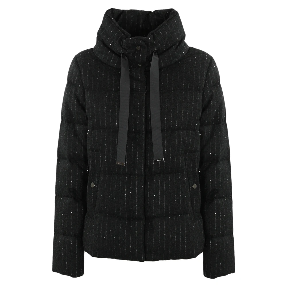 Herno Grijze Gewatteerde Wollen Jas Gray Dames