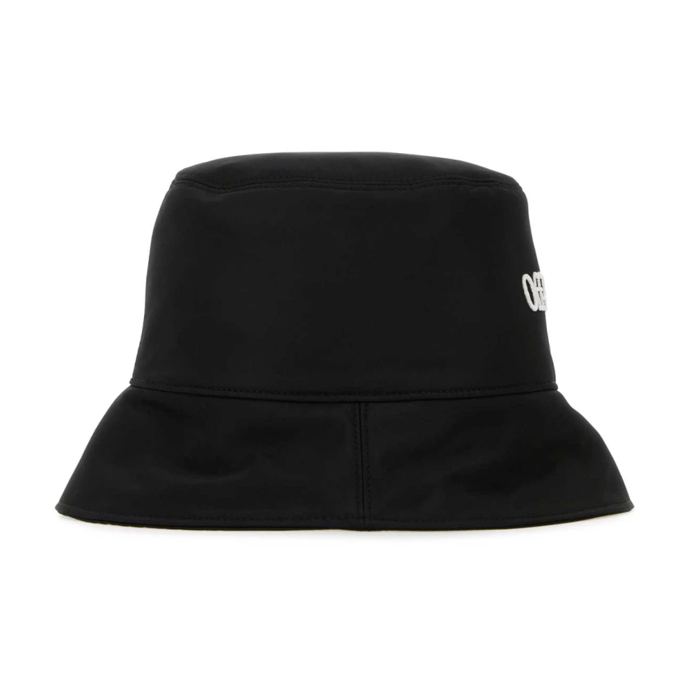 Off White Stijlvolle Zwarte Polyester Bucket Hoed Black Heren