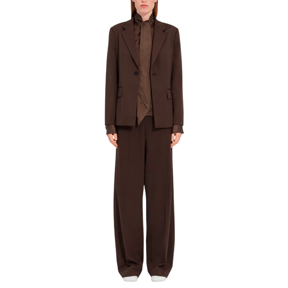MM6 Maison Margiela Bruine single-breasted casual jas Brown Dames