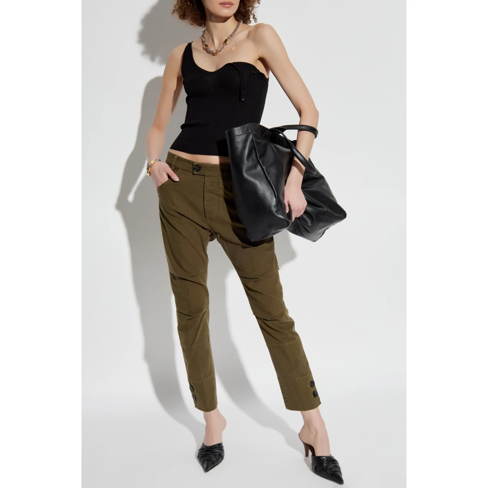Dsquared2 Geribbelde Top Black Dames