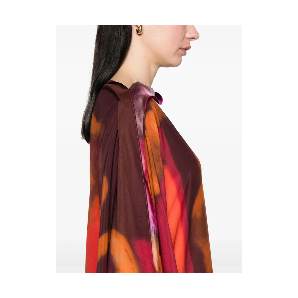 Gianluca Capannolo Fuchsia Roze Gedrapeerd Mouwloos Jurkje Multicolor Dames