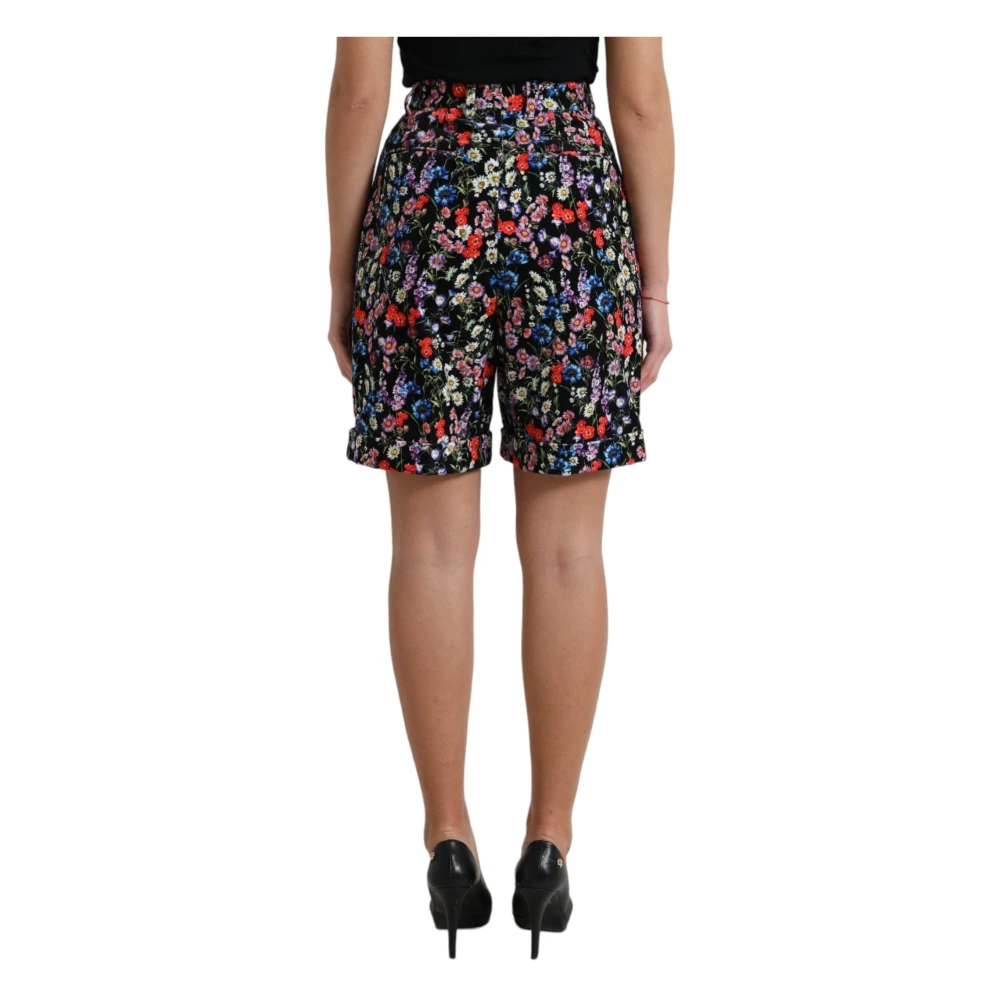 Dolce & Gabbana Stijlvolle Bloemen Hoge Taille Hot Pants Multicolor Dames