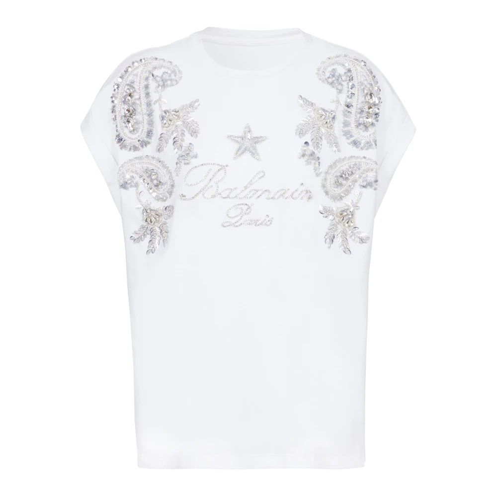 Balmain - Tops > T-Shirts - White - Balmain - Modalova