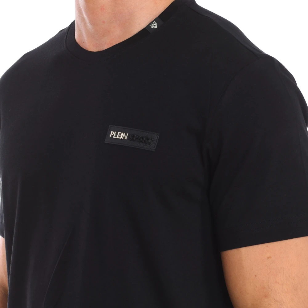 Plein Sport Korte Mouw T-shirt met Merkprint Black Heren