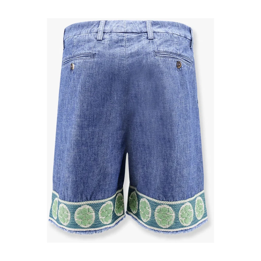 Valentino Garavani Blauwe Katoenen Shorts Gemaakt in Italië Blue Heren