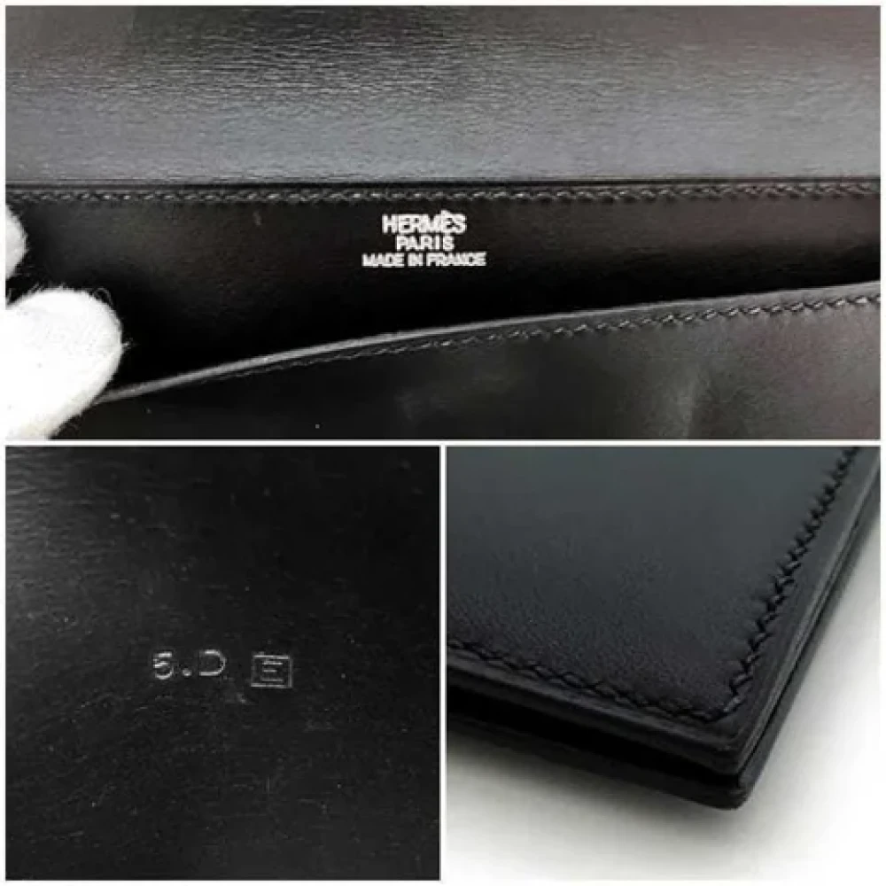 Hermès Vintage Pre-owned Leather wallets Black Heren