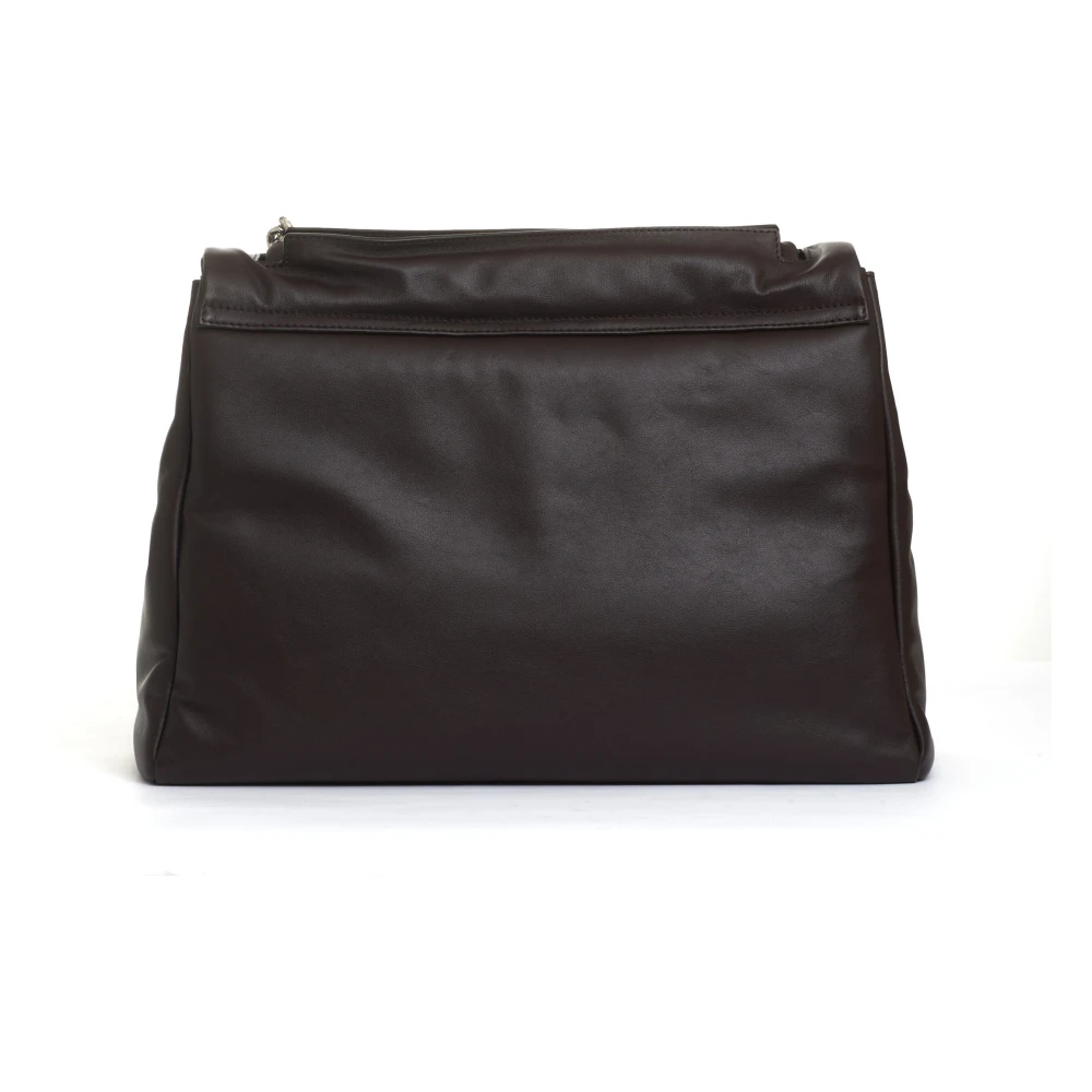 Orciani Nappa Lederen Chocolade Schoudertas Brown Dames