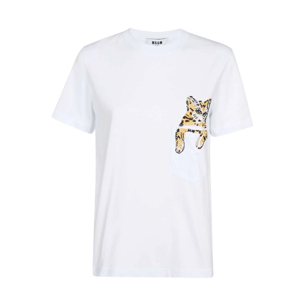 Msgm - Tops > T-Shirts - White - Msgm - Modalova
