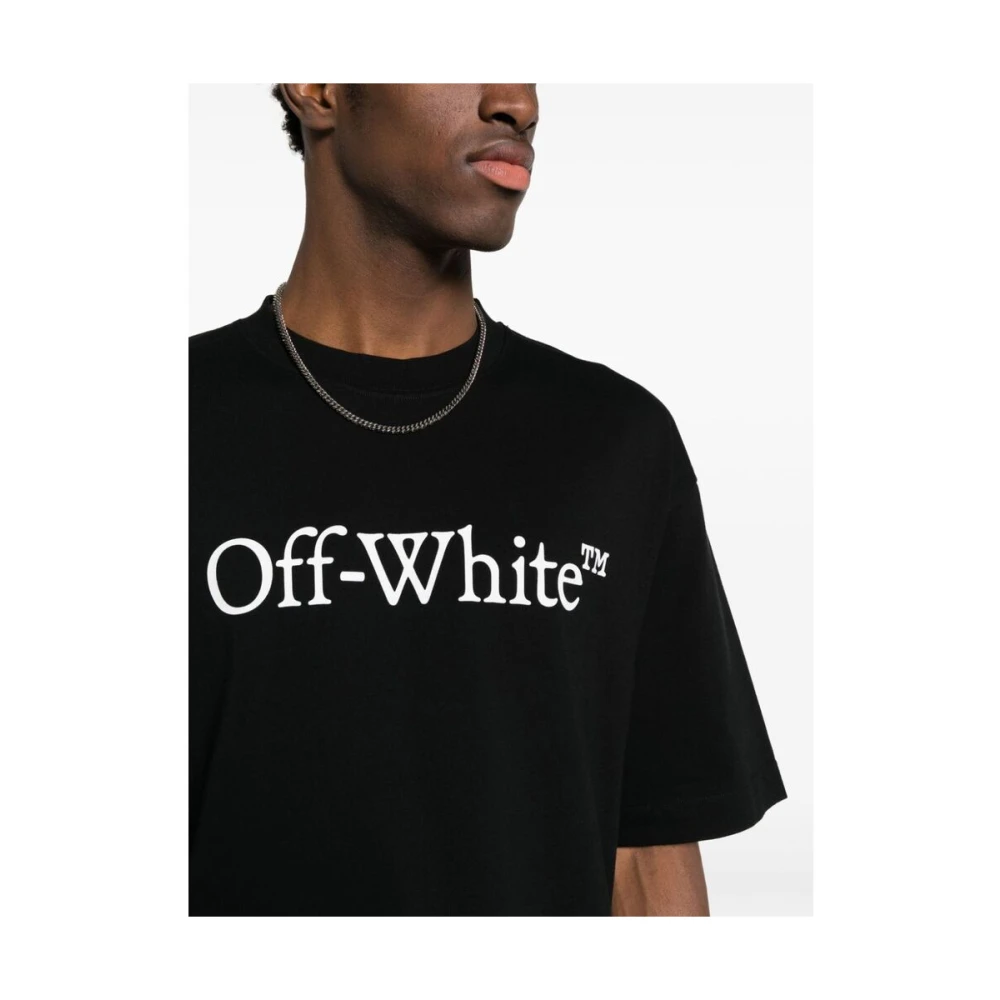 Off White Logo Print Crew Neck T-shirt Black Heren