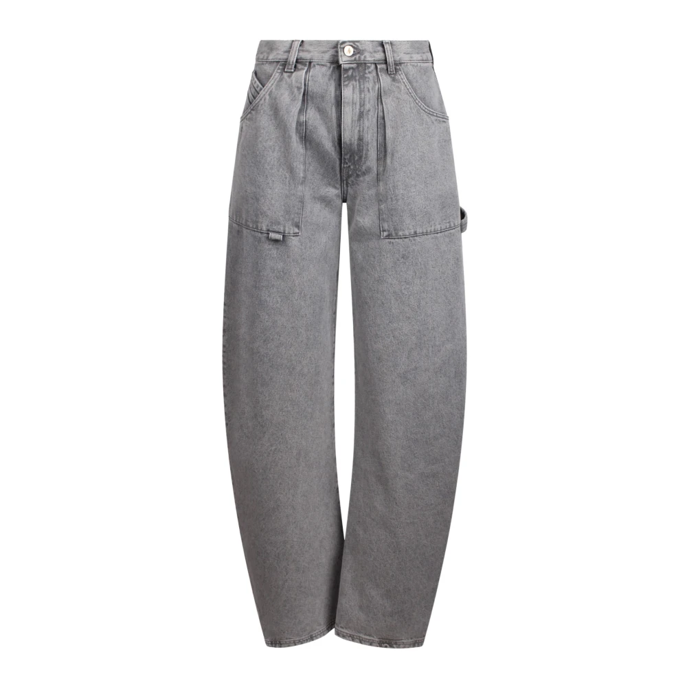 The Attico Effie Wide-Leg Jeans Gray, Dam