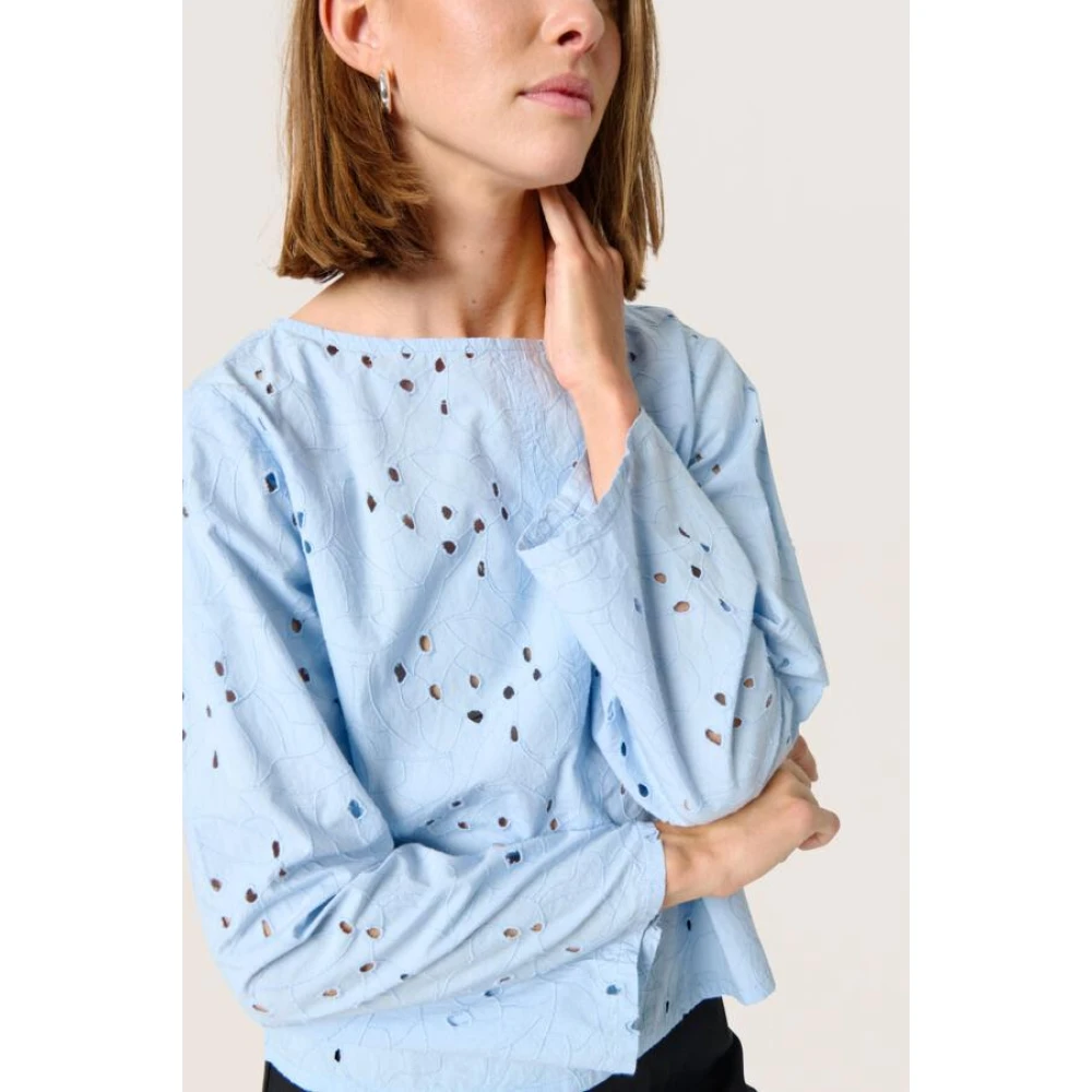 Soaked in Luxury Elegante Zijden Blouse Blue Dames