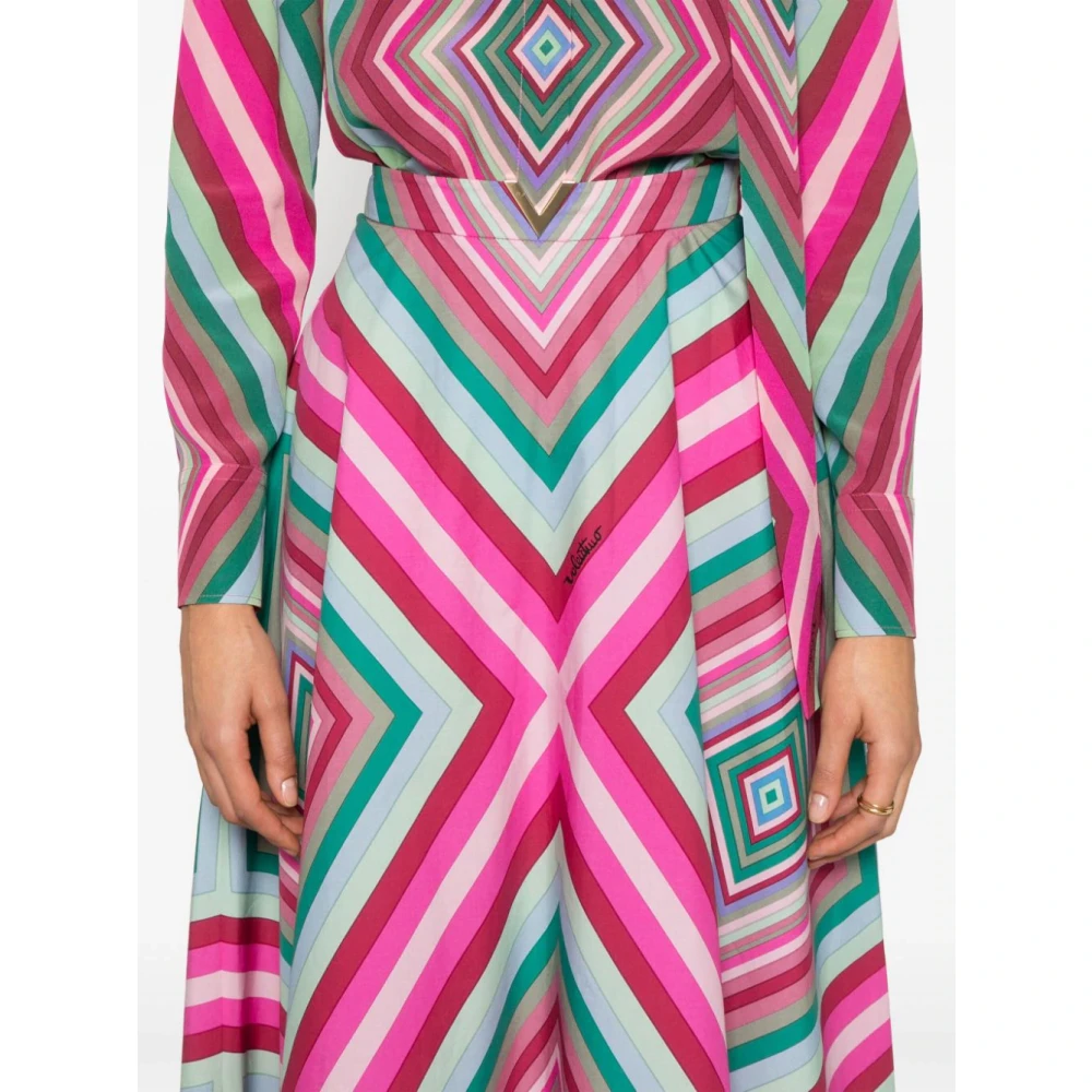 Valentino Garavani Geometrische Print Roze Rok Italië Multicolor Dames