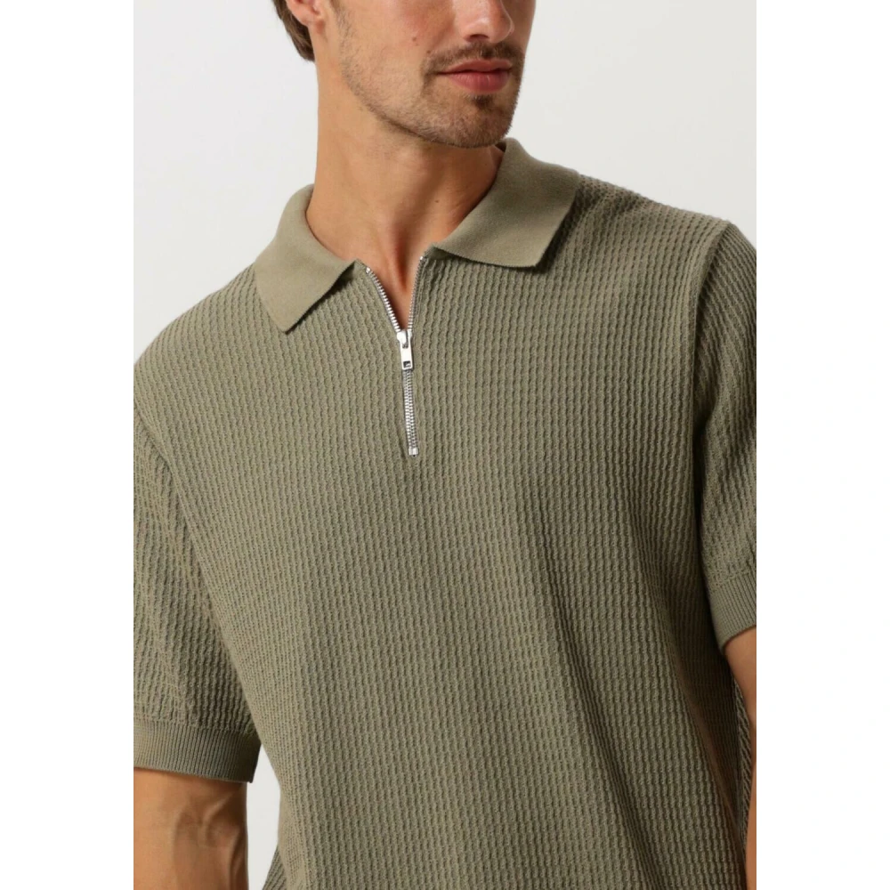 Forét Heren Polo & T-shirts Moment Half Zip Knit Green Heren