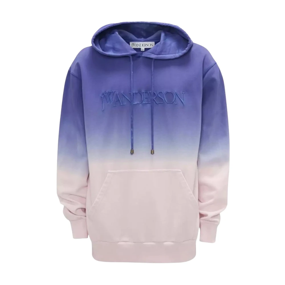 Jw Anderson Women's Purple Hoodies, Xs, Ombre Hoodie With Logo Pocket