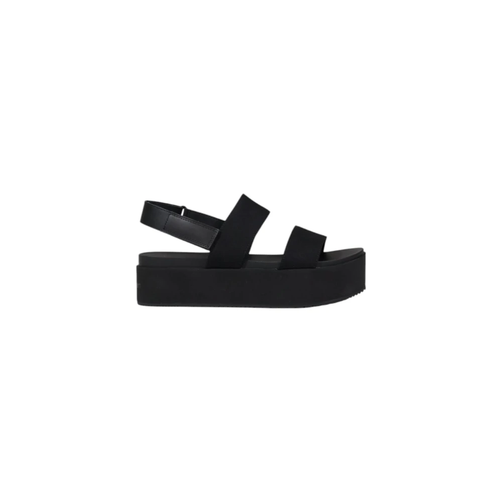 Calvin Klein Jeans , Flat Sandals, Female, Black, 6 Uk, Stylish Cotton Sandals With Buckle Fastening