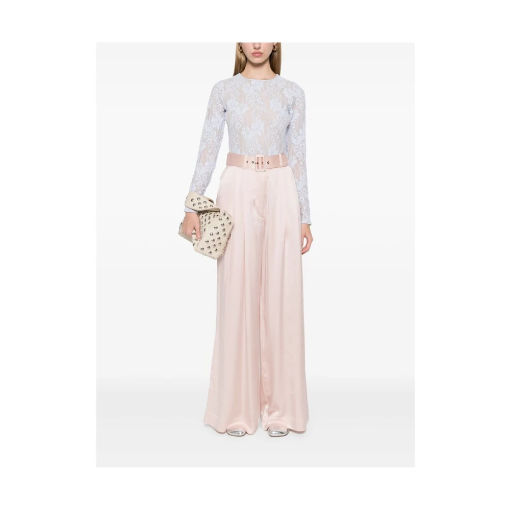 Zimmermann Roze zijden palazzo broek Beige Dames