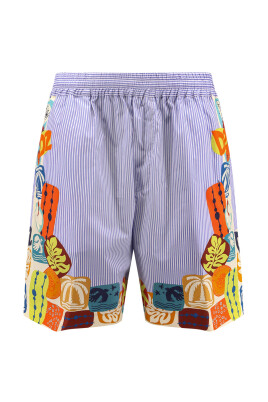 light-blue-elastic-waist-shorts