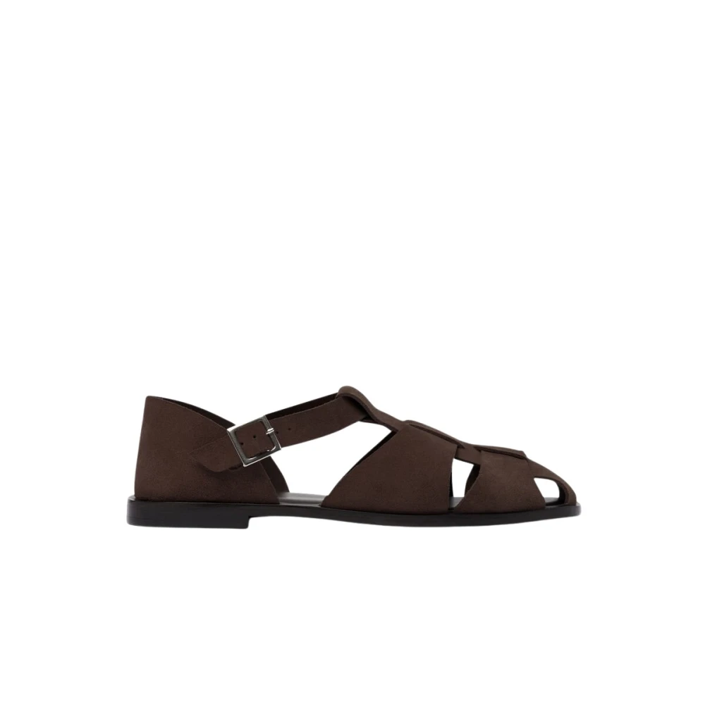 Scarosso Men's Brown Apollo Flat Sandal - Flat Sandals - 10 Uk - Shoes