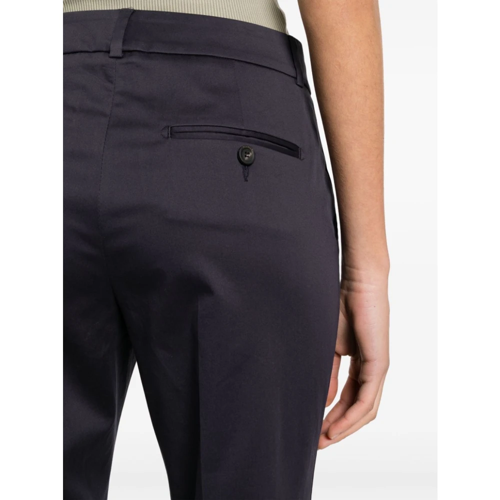 PESERICO Blauwe Op Maat Gemaakte Broek Elegant Zakken Blue Dames