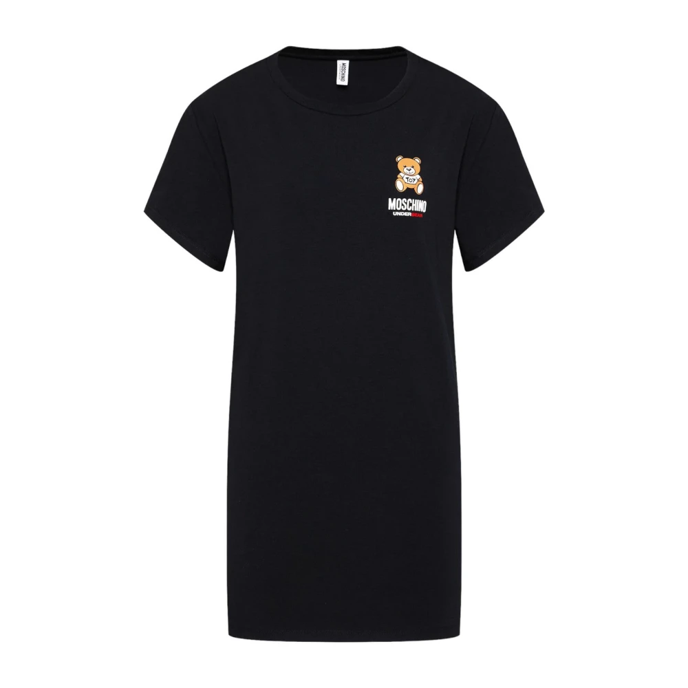 Moschino Maxi T-shirt met Berenlogo Black Dames