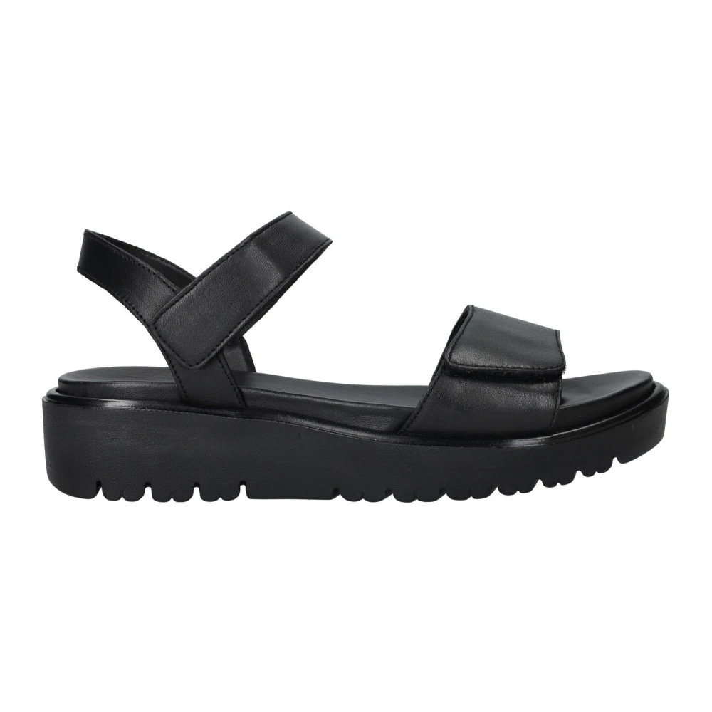 Ara Women's Black Comfortable Leather Sandal - Flat Sandals - 6 Uk - Shoes