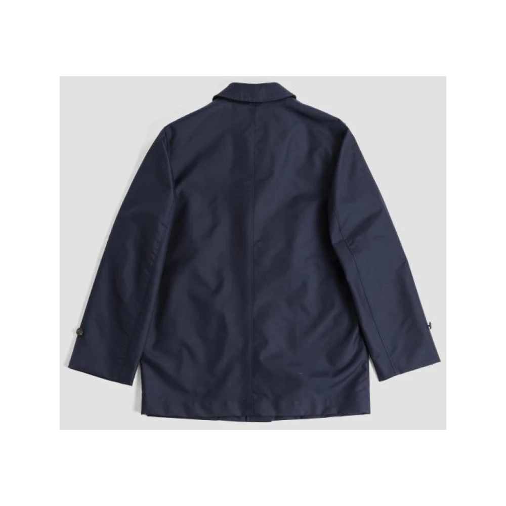 Burberry Navy Blue Gabardine Trench Jacket Blue Heren