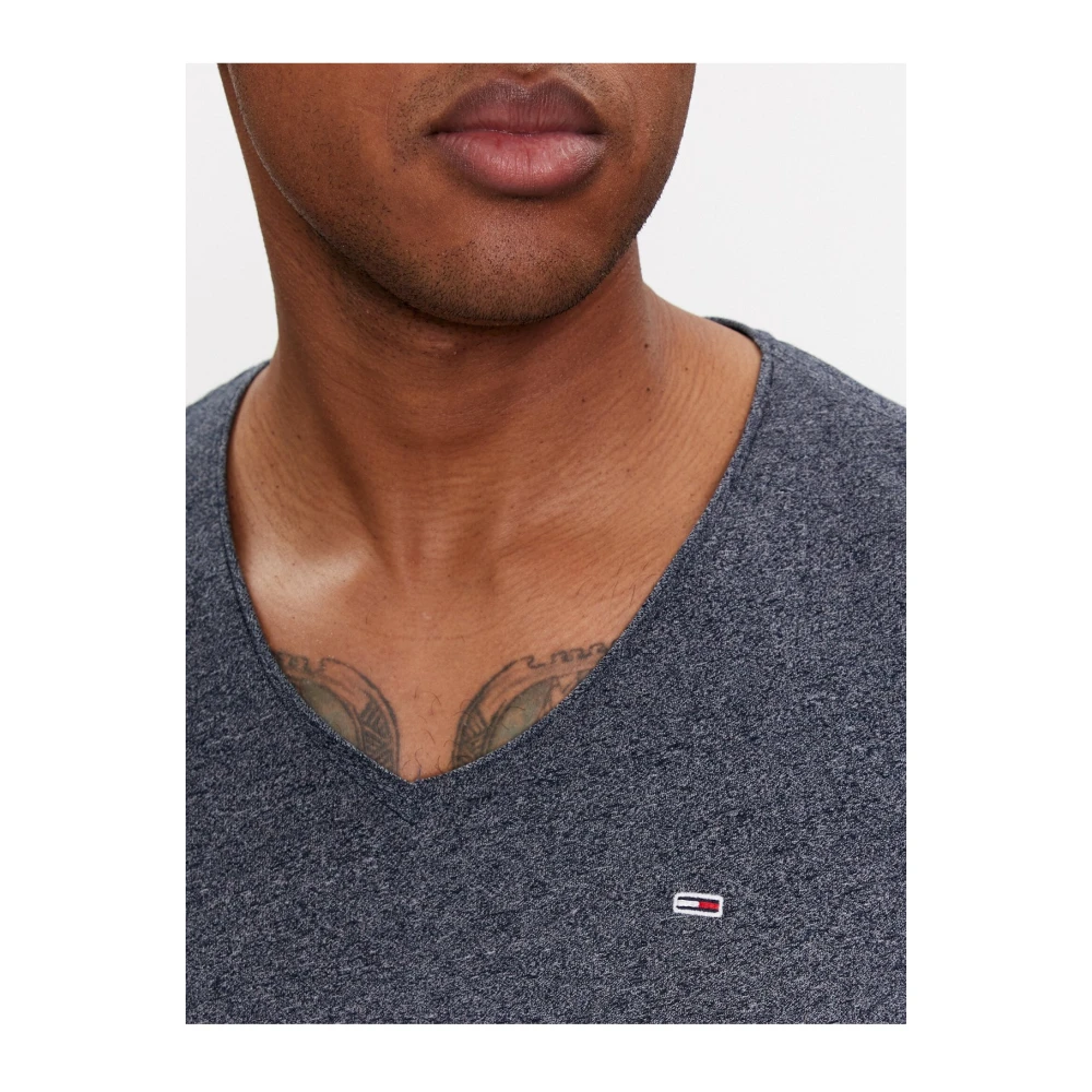 Tommy Jeans Blauw Slim Fit V-Hals T-Shirt Blue Heren