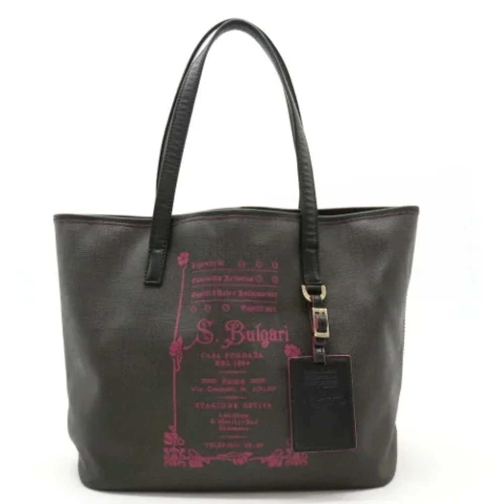 Bvlgari Vintage Pre-owned Canvas shoulder-bags Black Dames