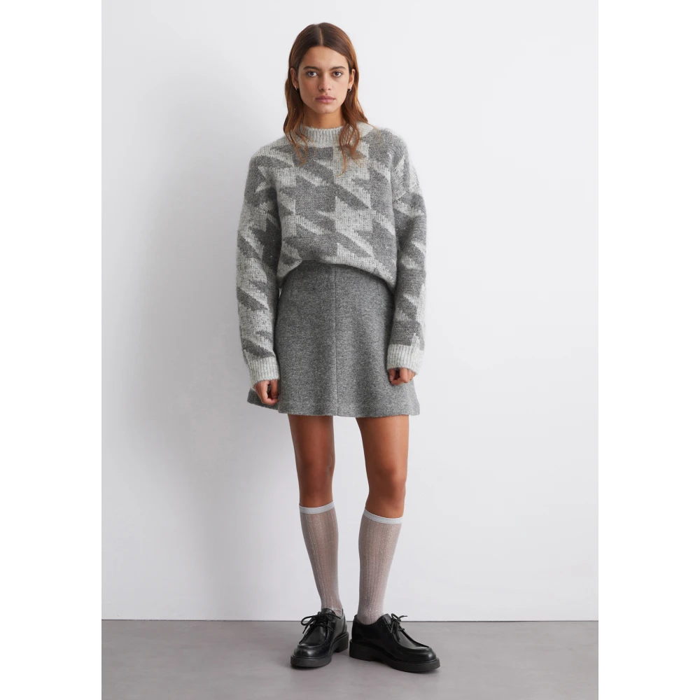 Marc O'Polo Wijd uitlopende minirok Gray Dames