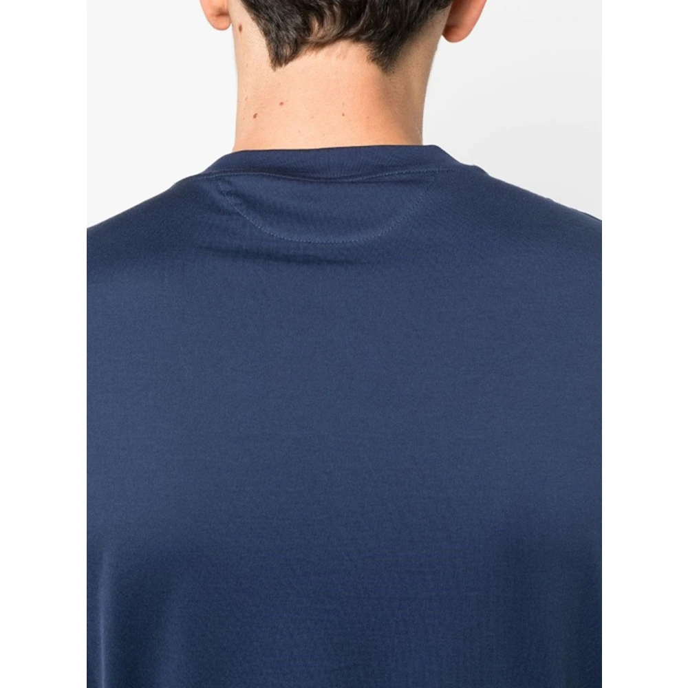 BRUNELLO CUCINELLI Heren Katoenen T-shirt Slim Fit Blue Heren