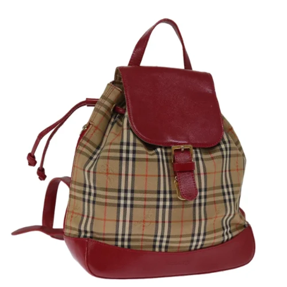 Burberry Vintage Pre-owned Canvas backpacks Red Dames