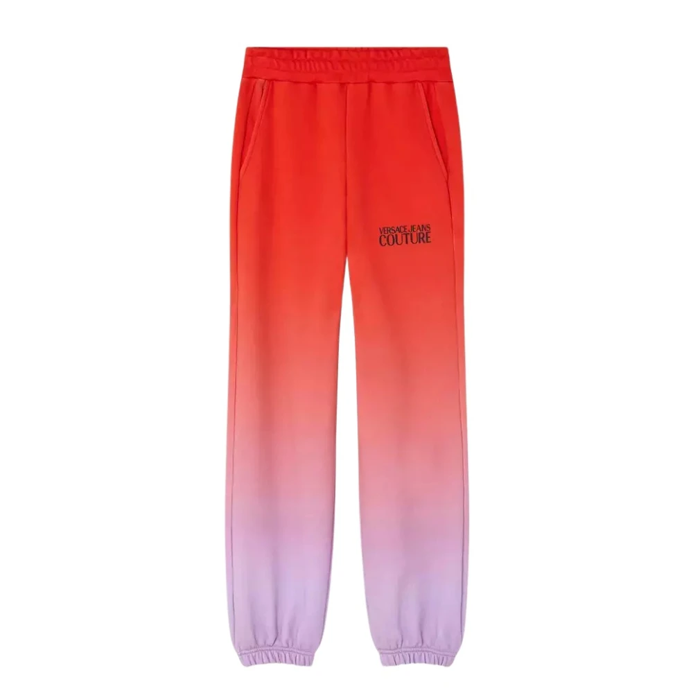 Versace Jeans Couture Tie-Dye Sweatpants met Logo Print Red Dames