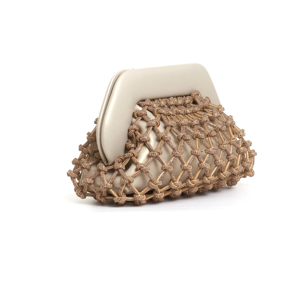 THEMOIRè Beige Strass Clutch Tas Beige Dames