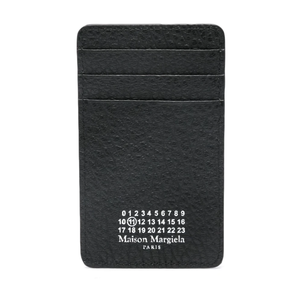 Maison Margiela Grained Leather Wallet With Signature Logo - Male - Wallets & Cardholders - Black - One Size - Accessories