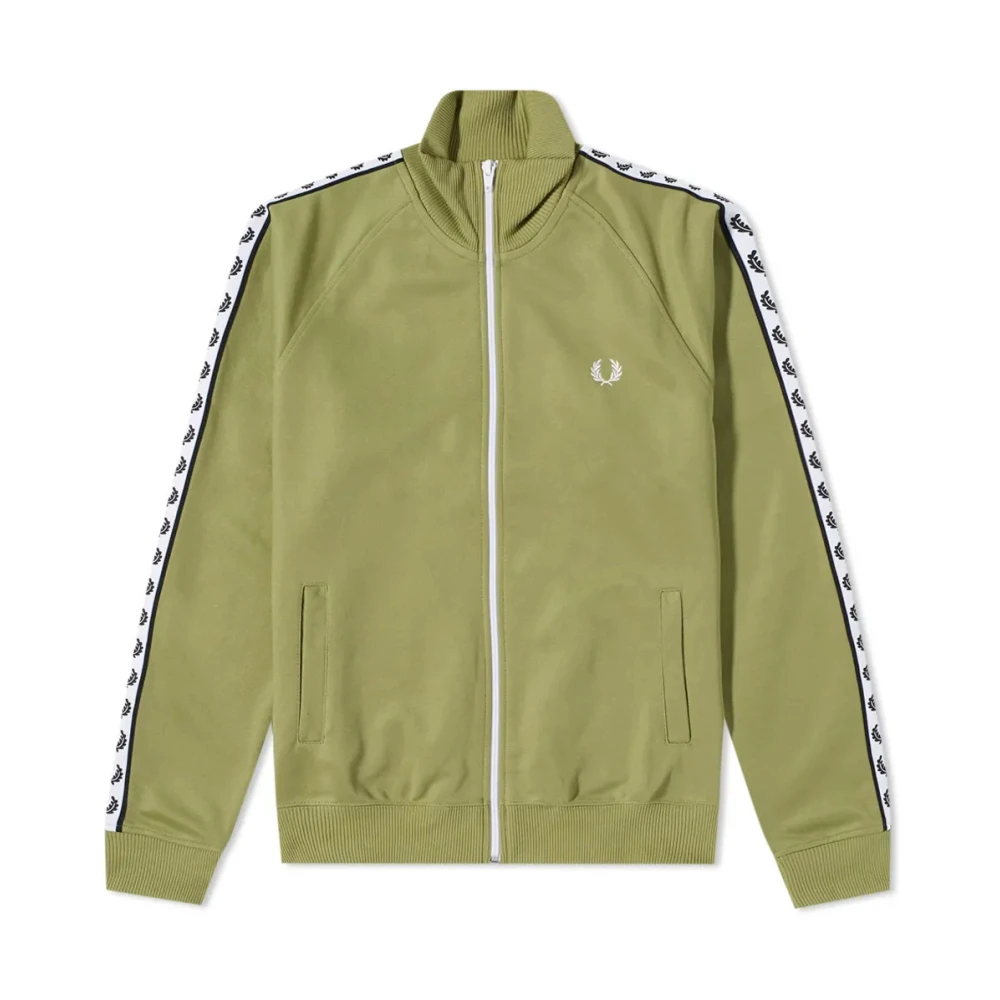 Fred Perry Retro Taped Track Jacket Green Heren