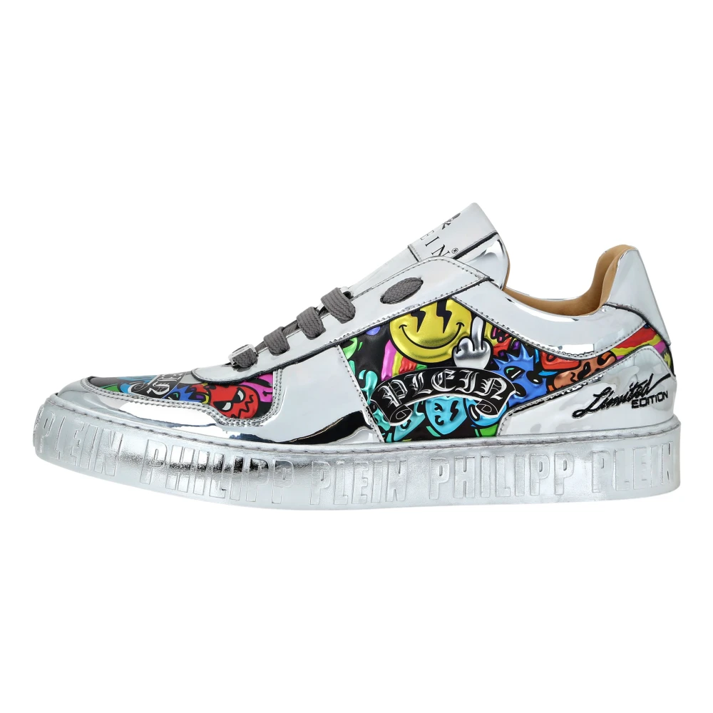 Philipp Plein Mirror Leather Lo-Top Sneakers Smile unisex Schoenen Veelkleurig Multicolor