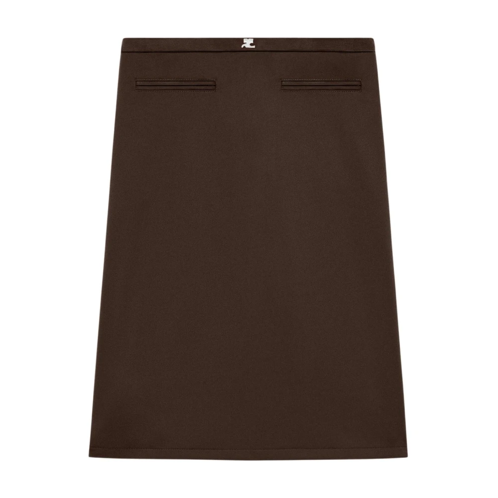 Courrèges Vrouw Bruin Rokken Dames, S, Leer, Interlock Tracksuit Skirt