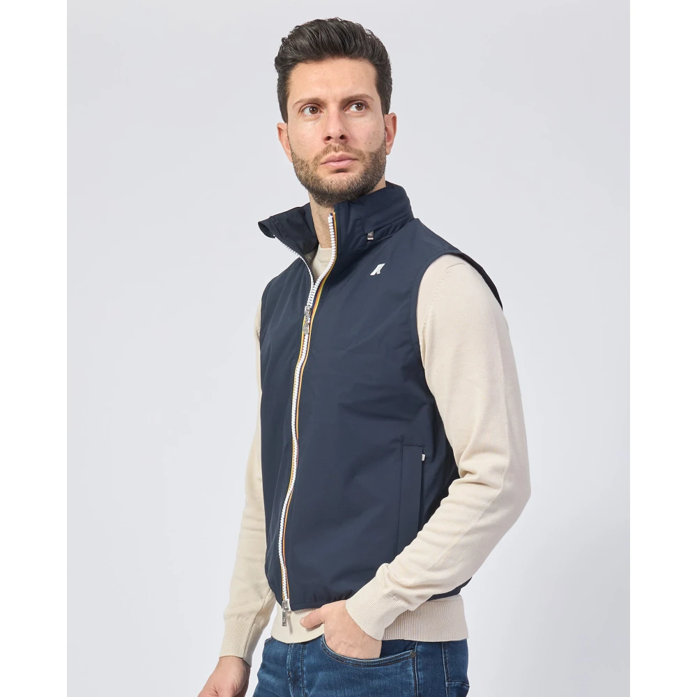 K-way Blauwe Gilet Jas Valen Blue Heren