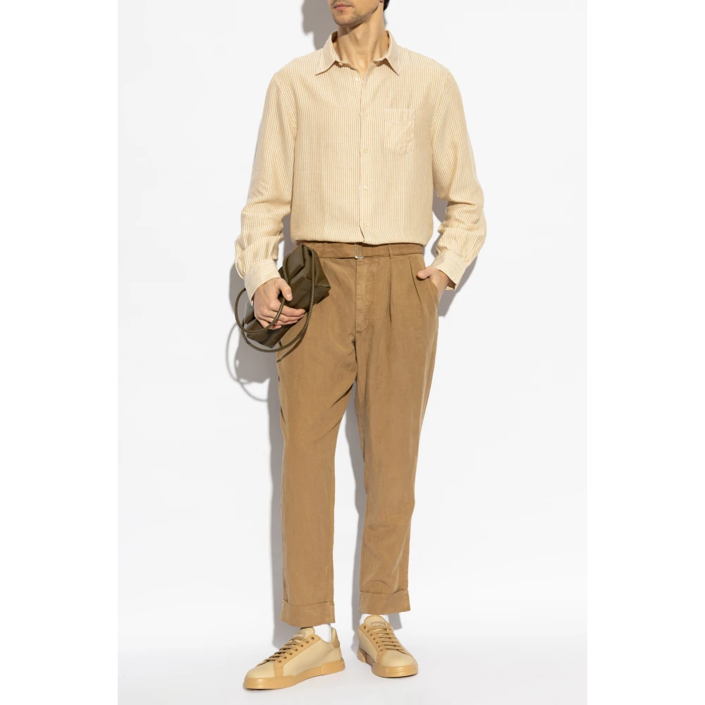 Officine Générale Broek met opgerolde pijpen Beige Heren