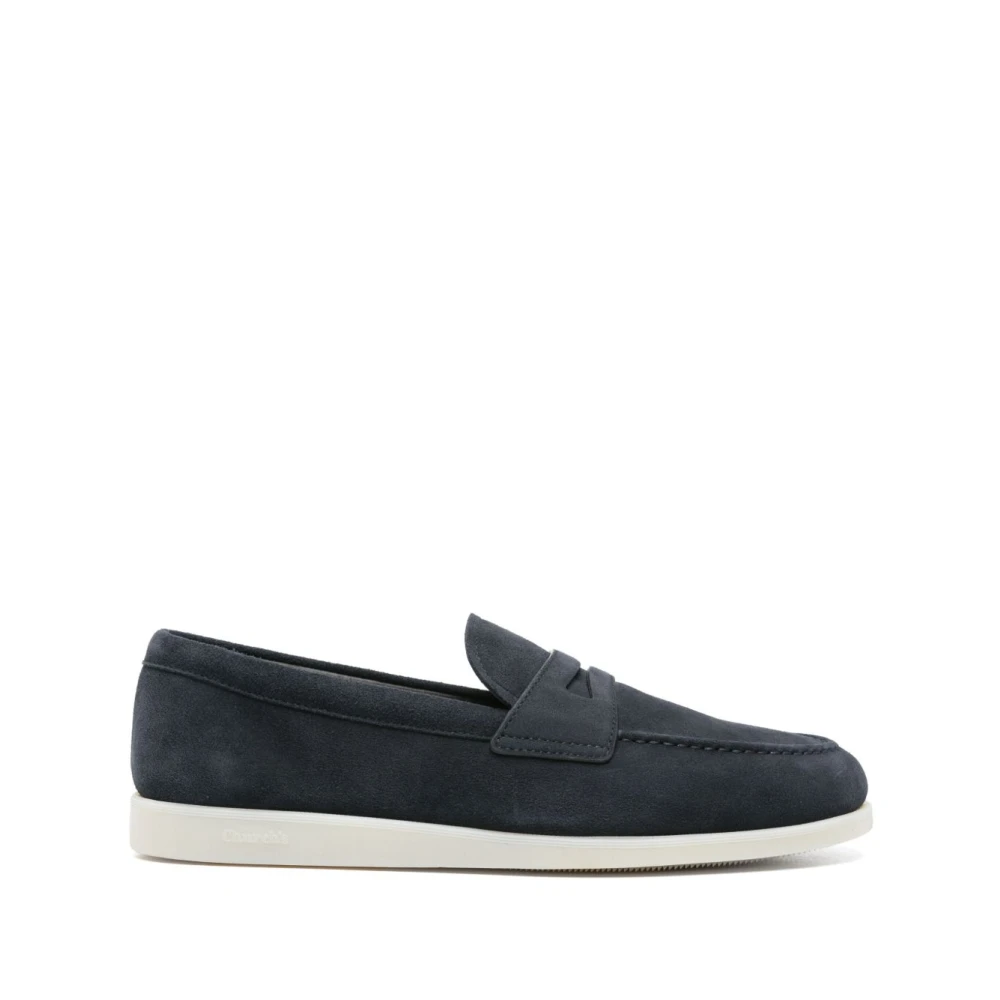 Church's Men's Blue Loafers, 8 1/2 Uk, Suede Loafers For