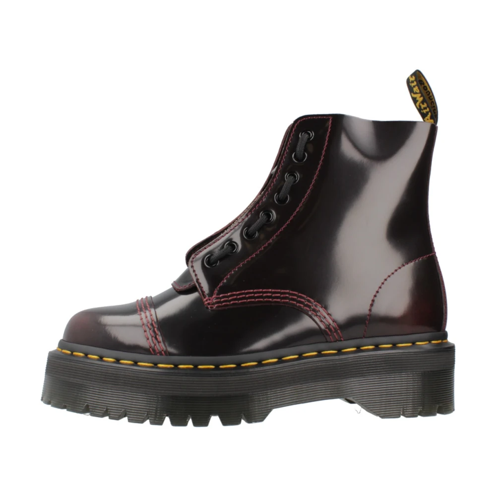 Dr. Martens Stivali Sinclair Pelle Arcadia Con Platform Scarpe Rosso Donna Taglia 41 - Immagine 3
